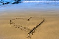 Beach love heart Royalty Free Stock Photo