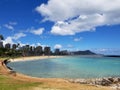 Beach on Magic Island in Ala Moana Beach Park Royalty Free Stock Photo