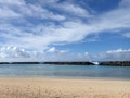 Beach on Magic Island in Ala Moana Beach Park Royalty Free Stock Photo