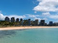 Beach on Magic Island in Ala Moana Beach Park Royalty Free Stock Photo