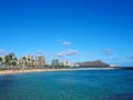 Beach on Magic Island in Ala Moana Beach Park Royalty Free Stock Photo