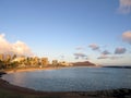 Beach on Magic Island in Ala Moana Beach Park Royalty Free Stock Photo