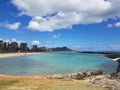 Beach on Magic Island in Ala Moana Beach Park Royalty Free Stock Photo