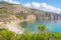 The beach Makria Ammos in Chios, Greece Royalty Free Stock Photo