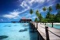 beach in maldives. Generative AI