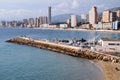 Landscape of Marina Benidorm with the skyscraper In Tempo. Royalty Free Stock Photo