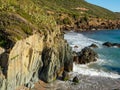 The beach of Masua in Sardigna and the sea Royalty Free Stock Photo