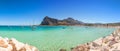 Beach and Mediterranean sea in San Vito Lo Capo, Sicily, Italy Royalty Free Stock Photo