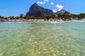 Beach and Mediterranean sea in San Vito Lo Capo, Sicily, Italy Royalty Free Stock Photo