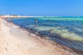 Beach and Mediterranean sea in San Vito Lo Capo, Sicily, Italy Royalty Free Stock Photo