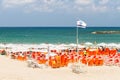 Beach of the Mediterranean Sea in Tel Aviv, Israel Royalty Free Stock Photo