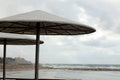 Beach on the Mediterranean Sea in Tel Aviv yafo winter Royalty Free Stock Photo