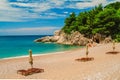 Beach at Milocer in Montenegro Royalty Free Stock Photo