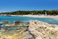 Beach of Moraira, spanish coastal town. Spain