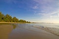 Beach in the morning idyllic with blue sky at Ban Krut Royalty Free Stock Photo