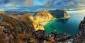 Beach, mountain landscape Norway - Lofoten Royalty Free Stock Photo