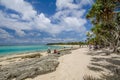 The beach of Mystery Island in Vanuatu Royalty Free Stock Photo