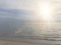 Beach natural background blur warm colors and bright sun light s Royalty Free Stock Photo