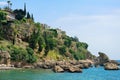 The beach near Antalya harbor, Turkey.