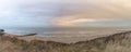 Beach near Domburg town in spring fresh morning with cloudy sky