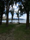 Beach near 45 street at the South Basin of Osoyoos Lake, BC, Canada Royalty Free Stock Photo