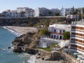 The beach in Nerja on the Eastern End of the Costa del Sol in Spain Royalty Free Stock Photo