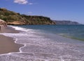 Beach in Nerja, a sleepy Spanish Holiday resort on the Costa Del Sol near Malaga, Andalucia, Spain, Europe Royalty Free Stock Photo