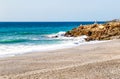 The beach of Nerja, tourist resort Malaga region, Costa del Sol, Andalucia, Spain Royalty Free Stock Photo