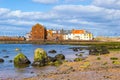 Beach at North Berwick with the view on the harbour, Scotland Royalty Free Stock Photo