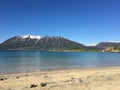 The beach and mountains Royalty Free Stock Photo