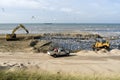 Beach nourishment. Royalty Free Stock Photo