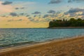 Beach in Nusa Dua Bali. Geger Beach. Indonesia. Sunset. Royalty Free Stock Photo