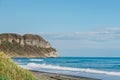 Beach and ocean with blue sky at cape Chikyu Hokkaido