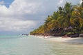 Beach on ocean coast. Trou aux Biches, Mauritius Royalty Free Stock Photo