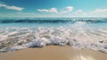 beach and ocean waves with blue sky background Royalty Free Stock Photo