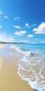 beach and ocean waves with blue sky background Royalty Free Stock Photo