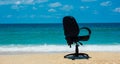 Beach office by the ocean Royalty Free Stock Photo