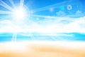 The beach over blur blue sky background 001 Royalty Free Stock Photo