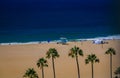 Beach and Pacific ocean in Santa Monica, destination in Los Angeles California