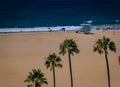 Beach and Pacific ocean in Santa Monica, destination in Los Angeles California