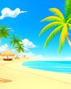 Beach with Palm trees