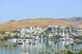 Beach with palm trees in Bodrum Royalty Free Stock Photo