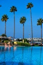 Beach with palm trees in Bodrum Royalty Free Stock Photo