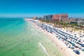 Beach. Panorama of Clearwater Beach FL. Florida Beaches. Summer vacations. Beautiful View on Hotels and Resorts on Island. Royalty Free Stock Photo