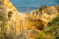 Two people in a kajak in the ocean Royalty Free Stock Photo