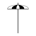 Beach parasol icon, flat design Royalty Free Stock Photo