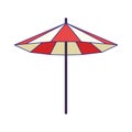 Beach parasol icon, flat design Royalty Free Stock Photo