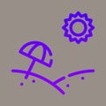 Beach Parasol icon isolated with gray background. tropical icon Royalty Free Stock Photo