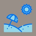 Beach Parasol icon isolated with gray background. tropical icon Royalty Free Stock Photo