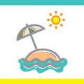 Beach parasol. Vector illustration decorative design